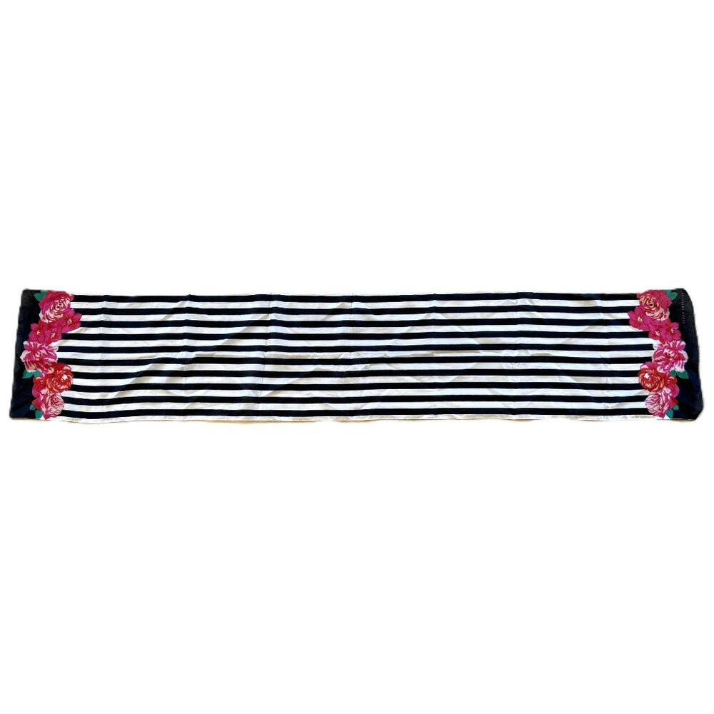 Vintage Sarah Coventry Floral Scarf Black/Red Roses Print Women’s Long Coat - Picture 2 of 5